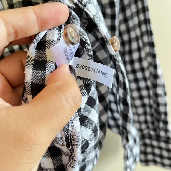 Marine Layer‎ Kendall Plaid Flannel Gingham Print Button Down Shirt Top Size XS - Picture 5 of 6